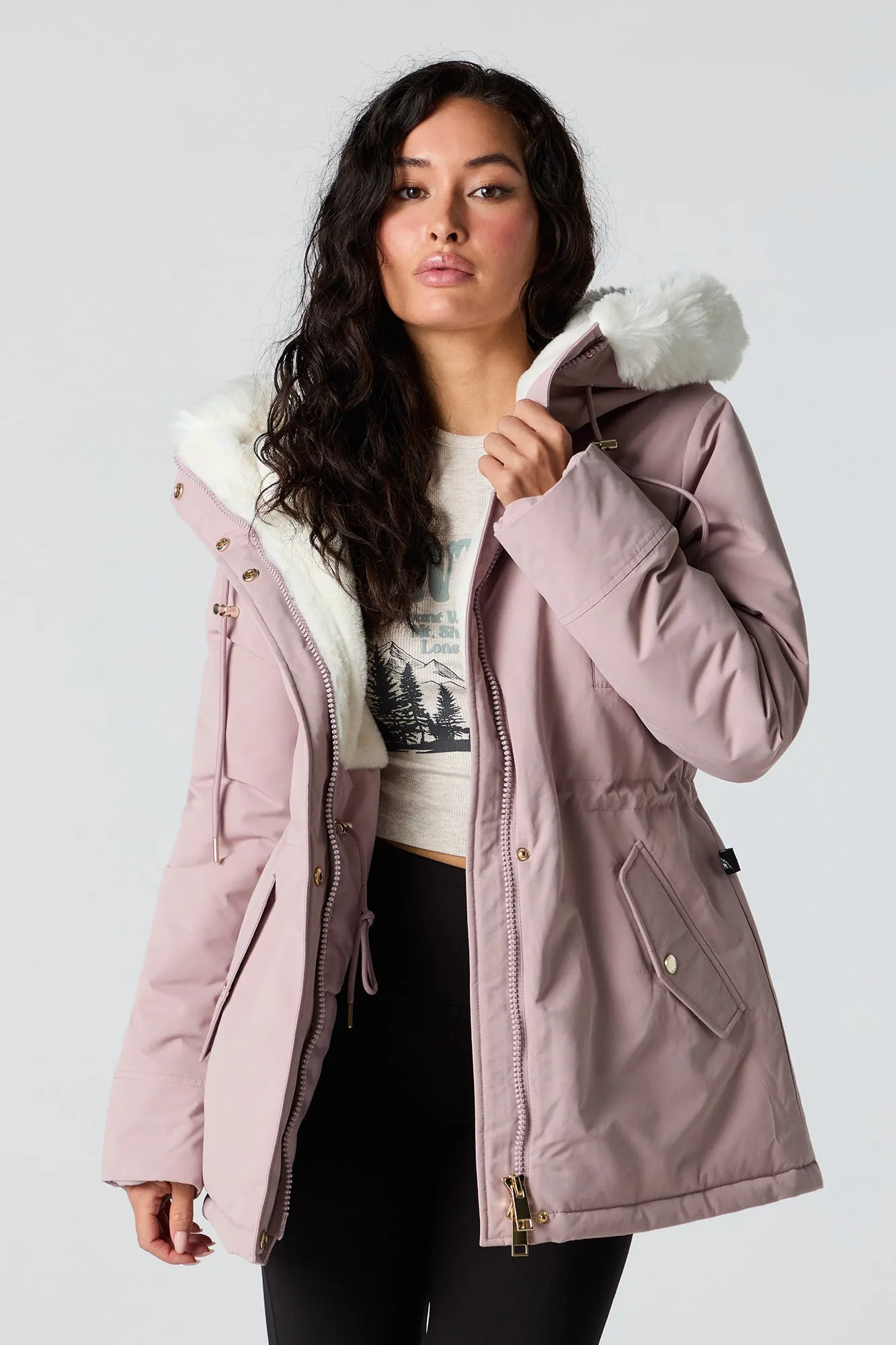 Parka à capuchon doublé de similifourrure sold by Urban Planet