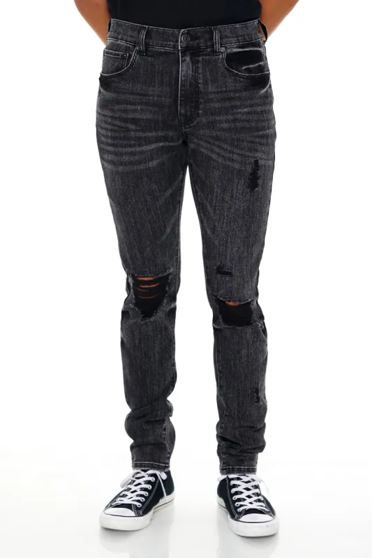 Jean ajusté d'aspect usé mi-taille sold by Urban Planet