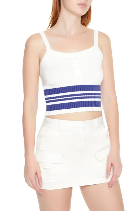 Striped Knit Buttoned Tank sold by Urban Planet