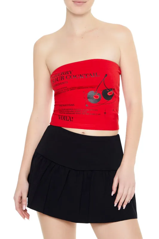 Cherry Cocktail Graphic Tube Top sold by Urban Planet