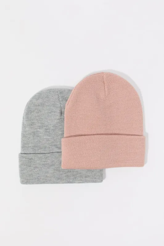 Ribbed Knit Beanie (2 Pack) sold by Urban Planet