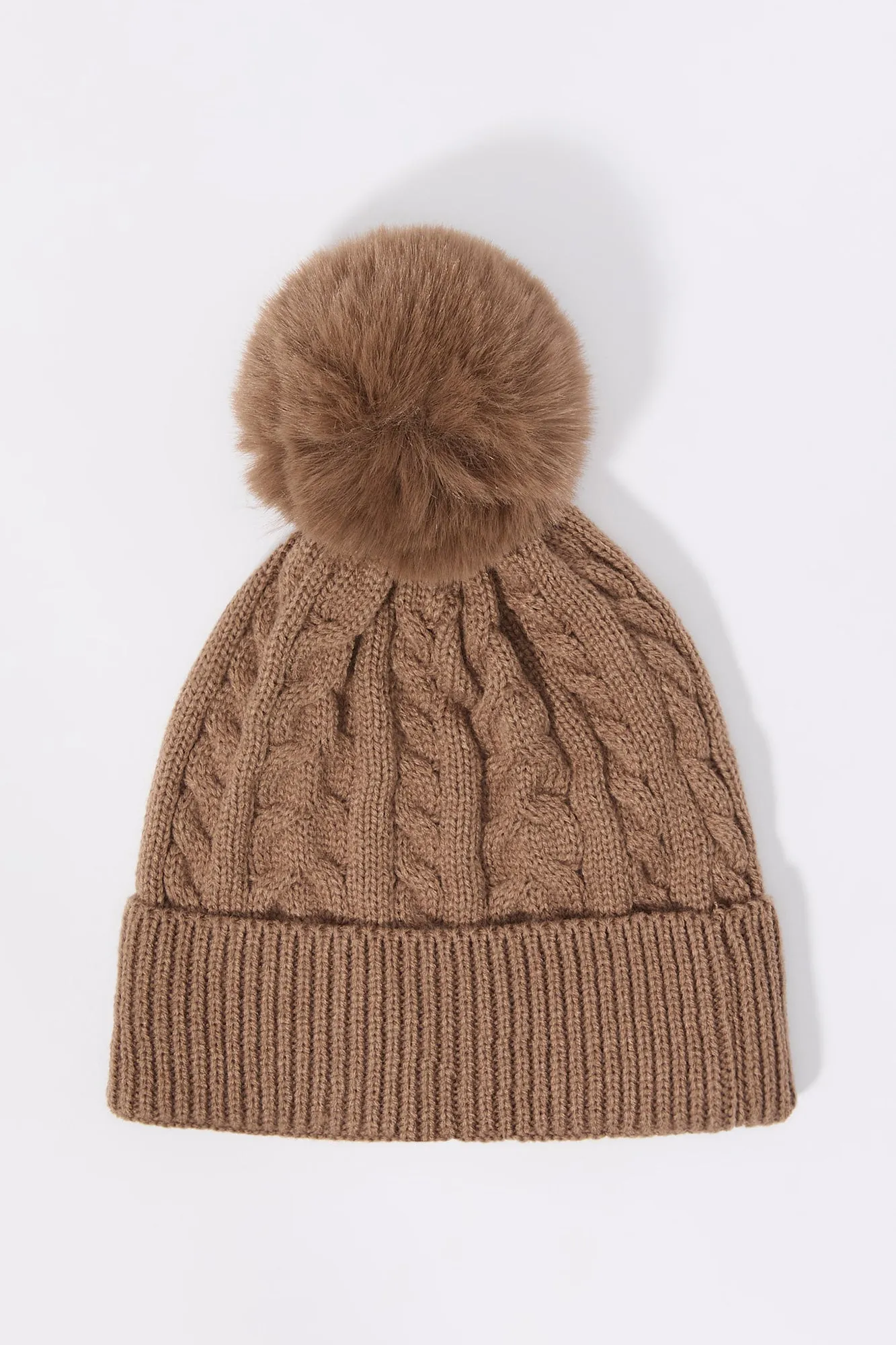 Cable Knit Pom Pom Beanie sold by Urban Planet