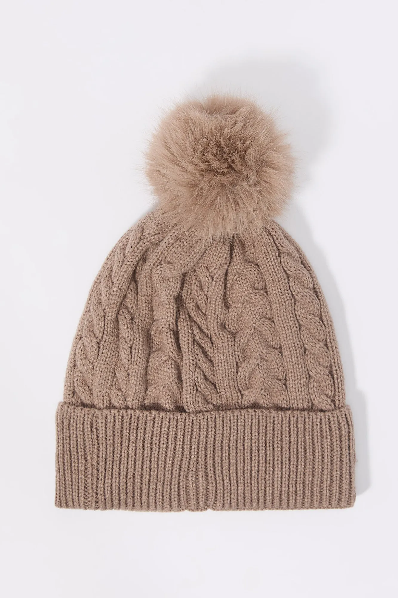 Cable Knit Pom Pom Beanie sold by Urban Planet product image thumbnail 3
