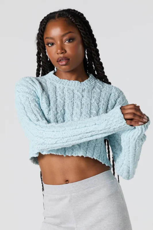 Cable Knit Cropped Sweater sold by Urban Planet