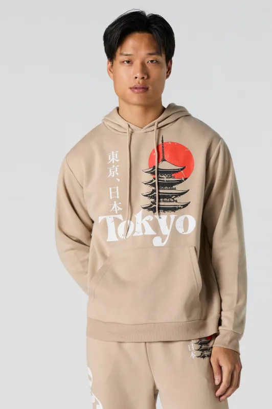 Haut à capuchon en molleton avec imprimé Tokyo sold by Urban Planet