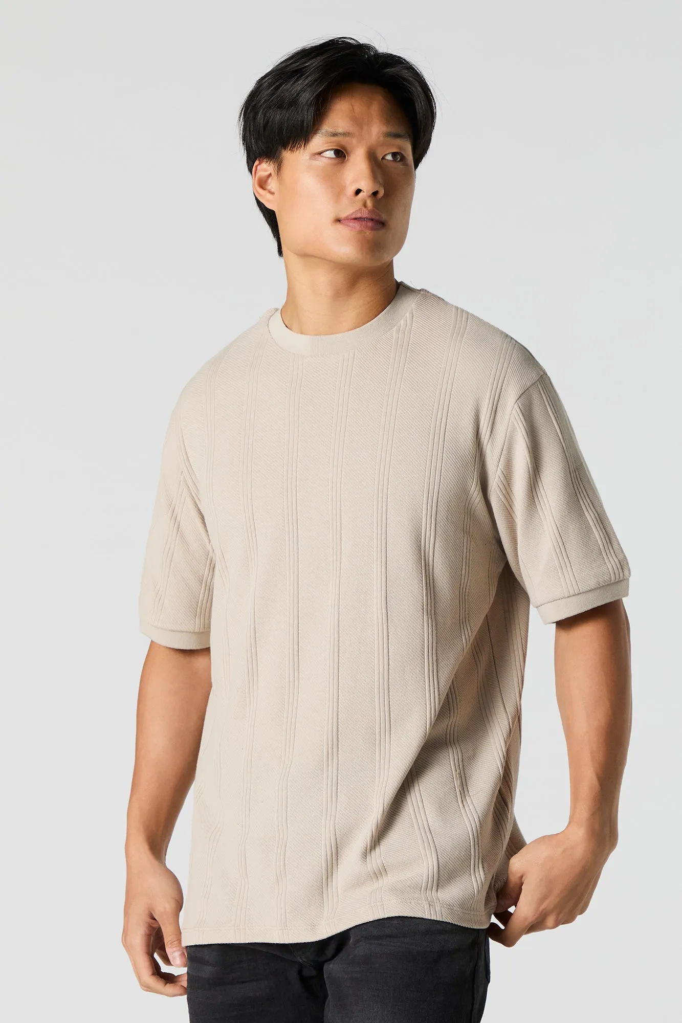 T-shirt texturé avec motif vertical sold by Urban Planet