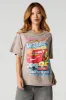 T-shirt de coupe garçonne délavé à imprimé Lightning McQueen sold by Urban Planet