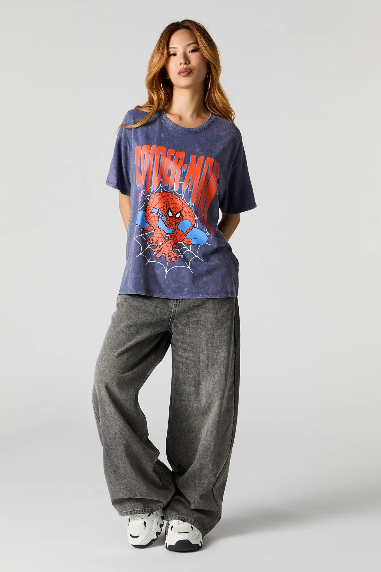 Spider-Man Graphic Washed Boyfriend T-Shirt sold by Urban Planet product image thumbnail 2