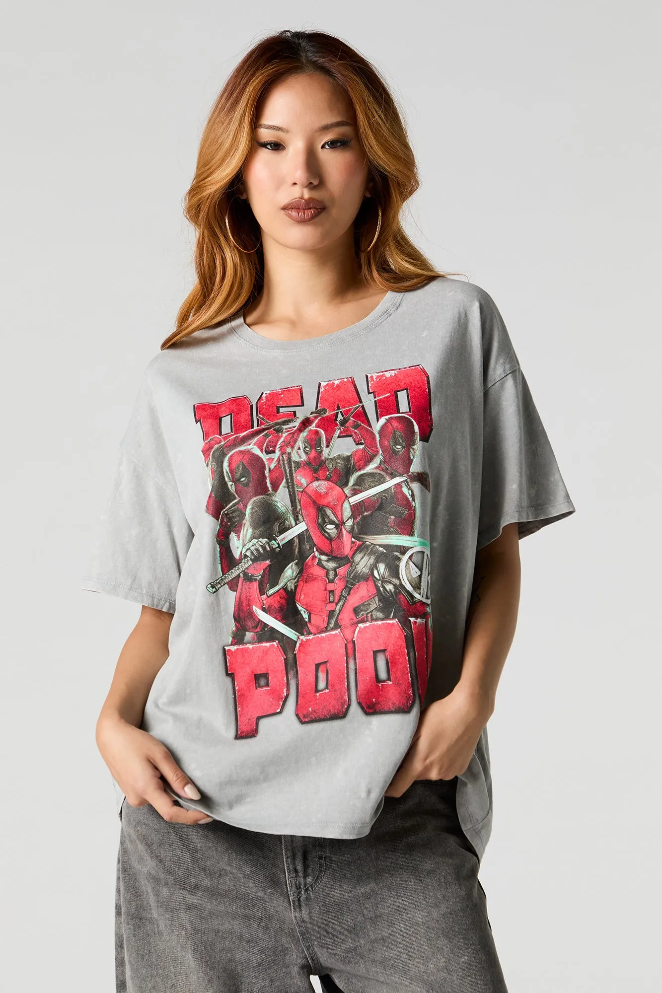 Deadpool Graphic Washed Boyfriend T-Shirt sold by Urban Planet