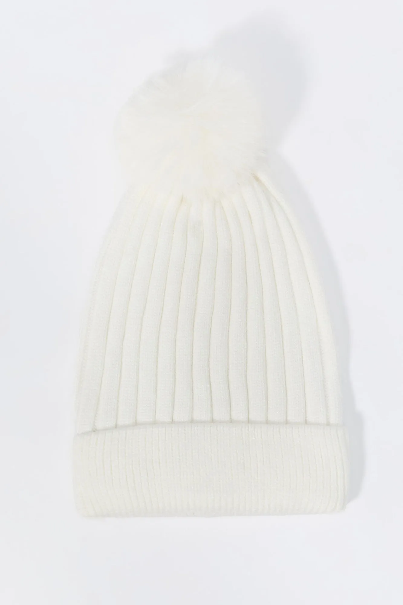 Ribbed Knit Beanie with Pom Pom sold by Urban Planet product image thumbnail 3