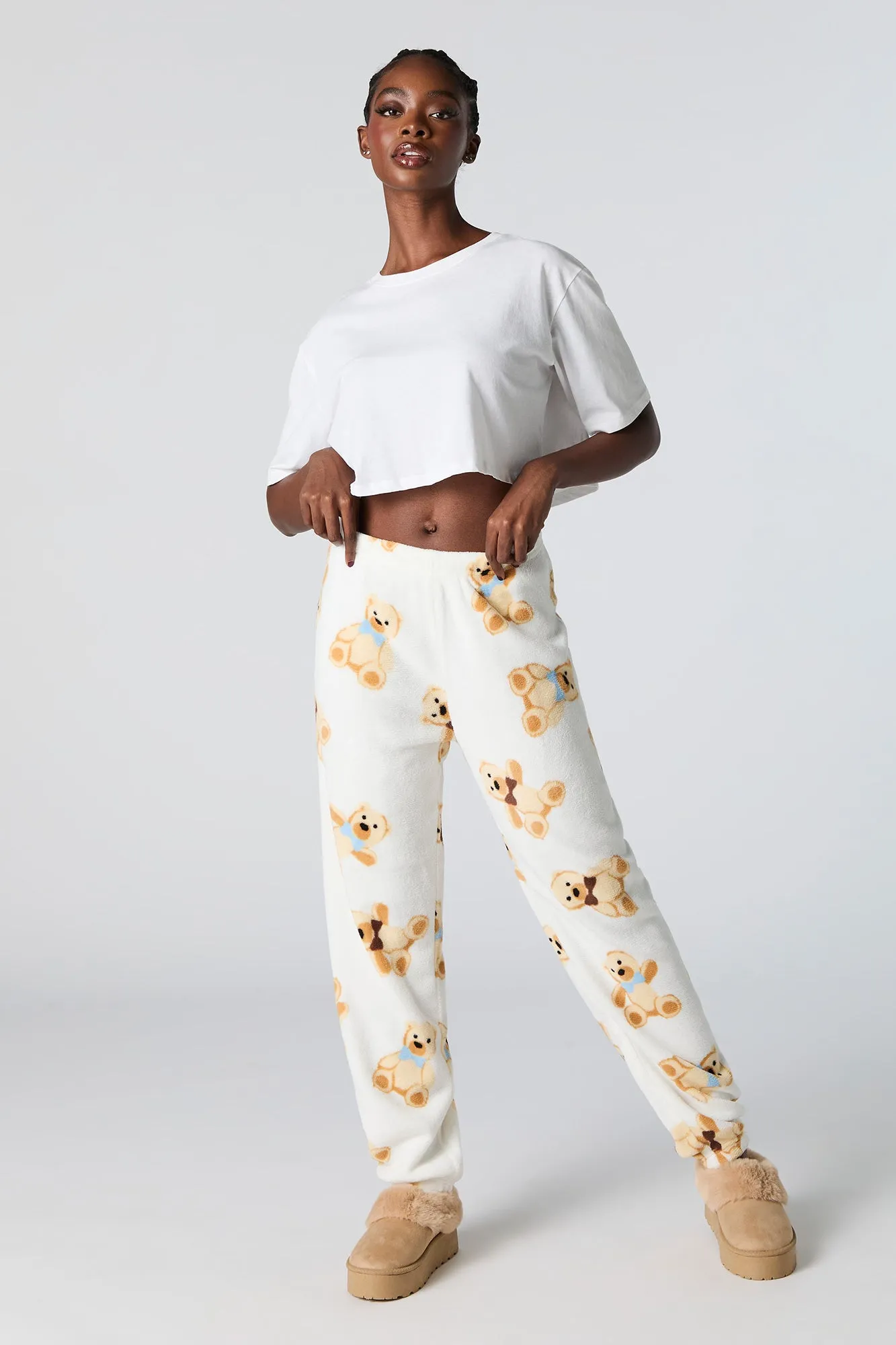 Printed Plush Pajama Pant sold by Urban Planet