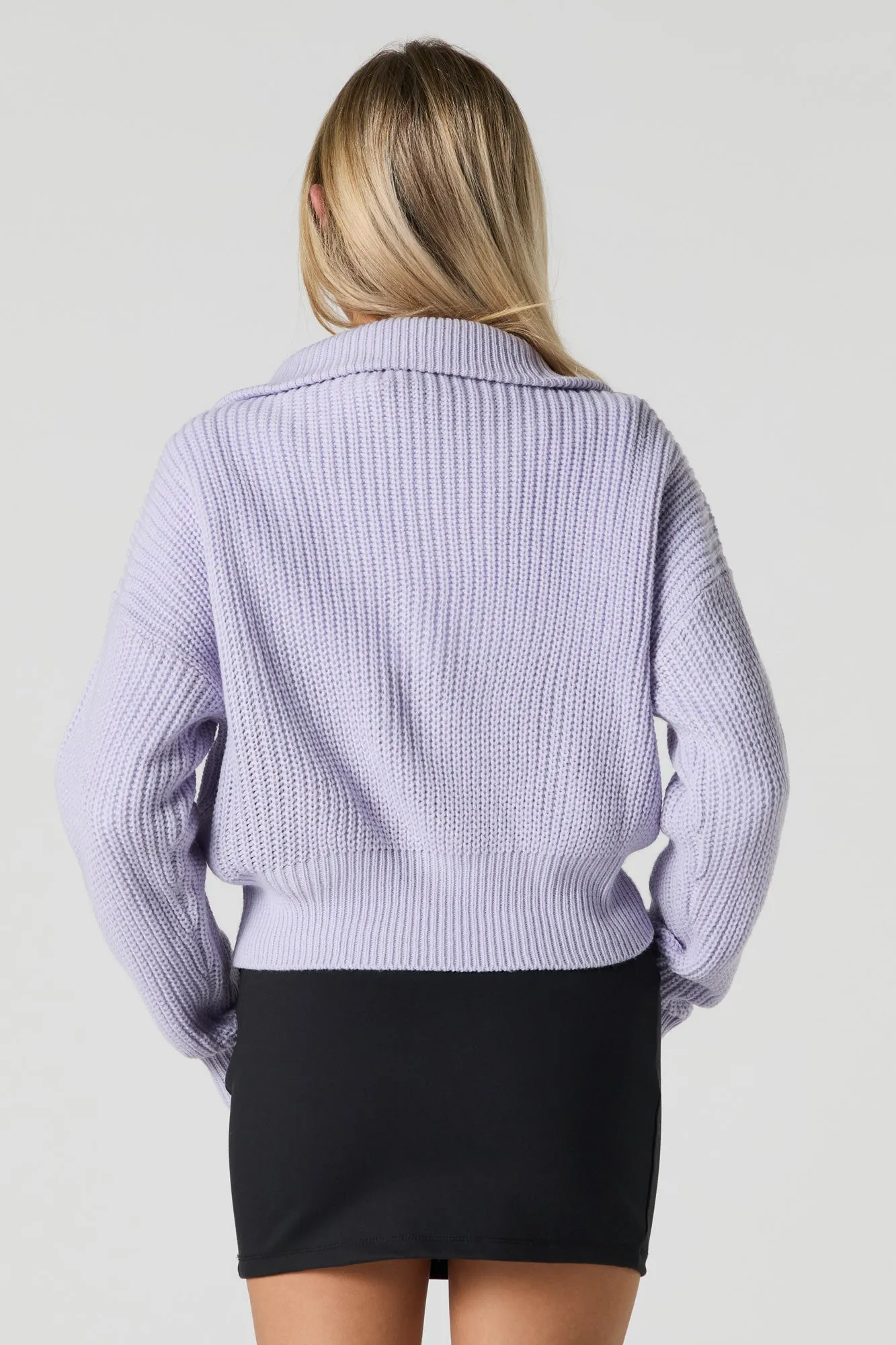 Quarter Zip Mock Neck Sweater sold by Urban Planet product image thumbnail 2