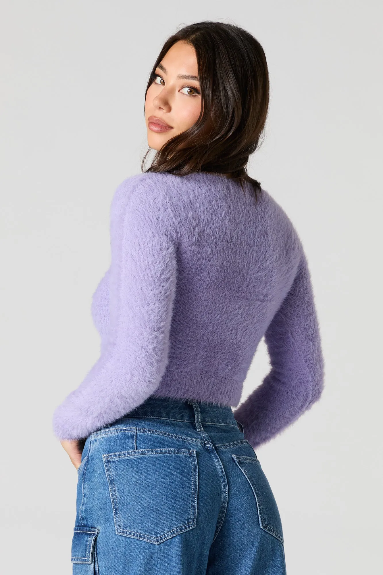 Fuzzy Knit Square Neck Sweater sold by Urban Planet product image thumbnail 2
