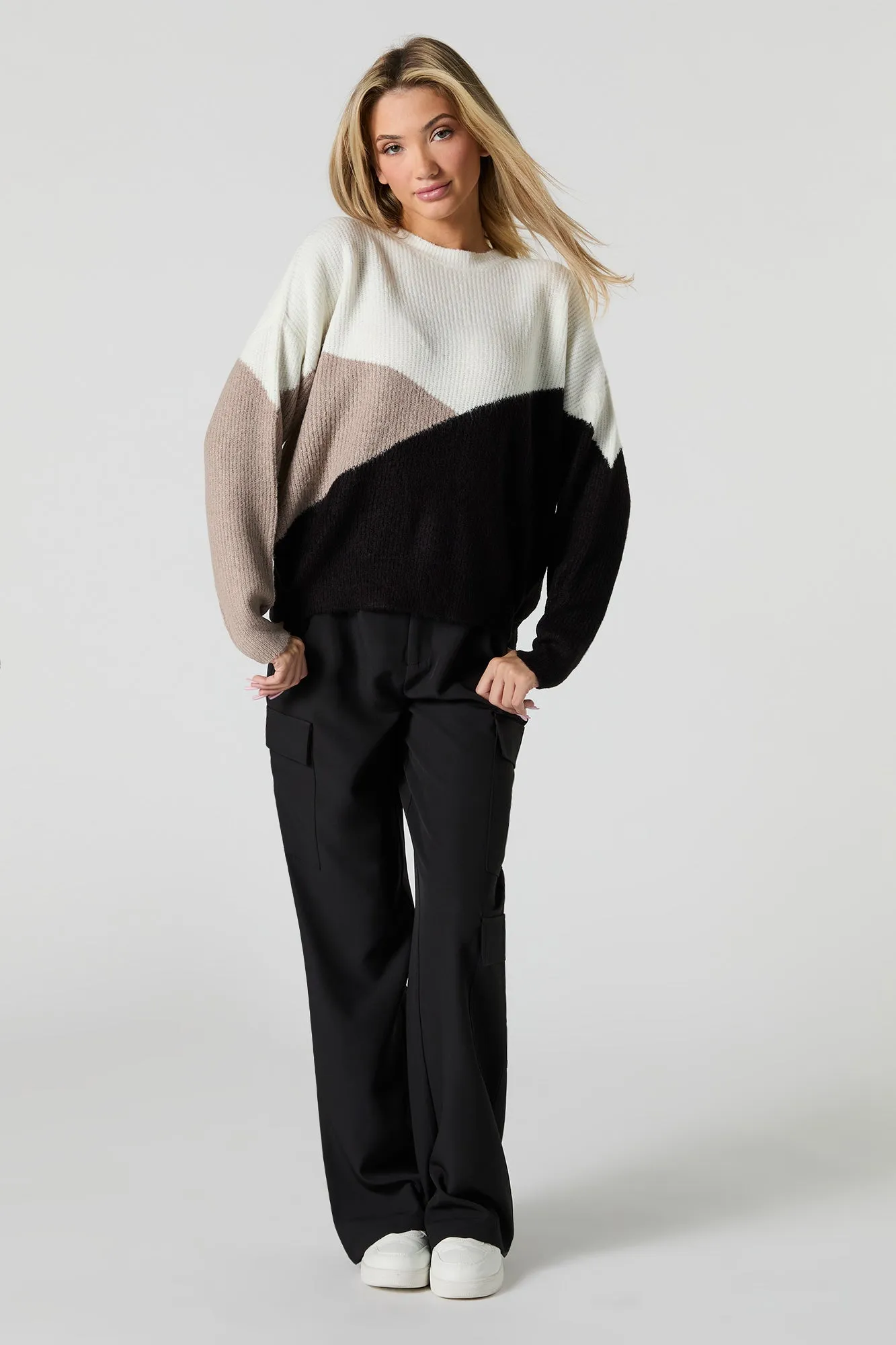 Colourblock Ribbed Knit Sweater sold by Urban Planet product image thumbnail 3