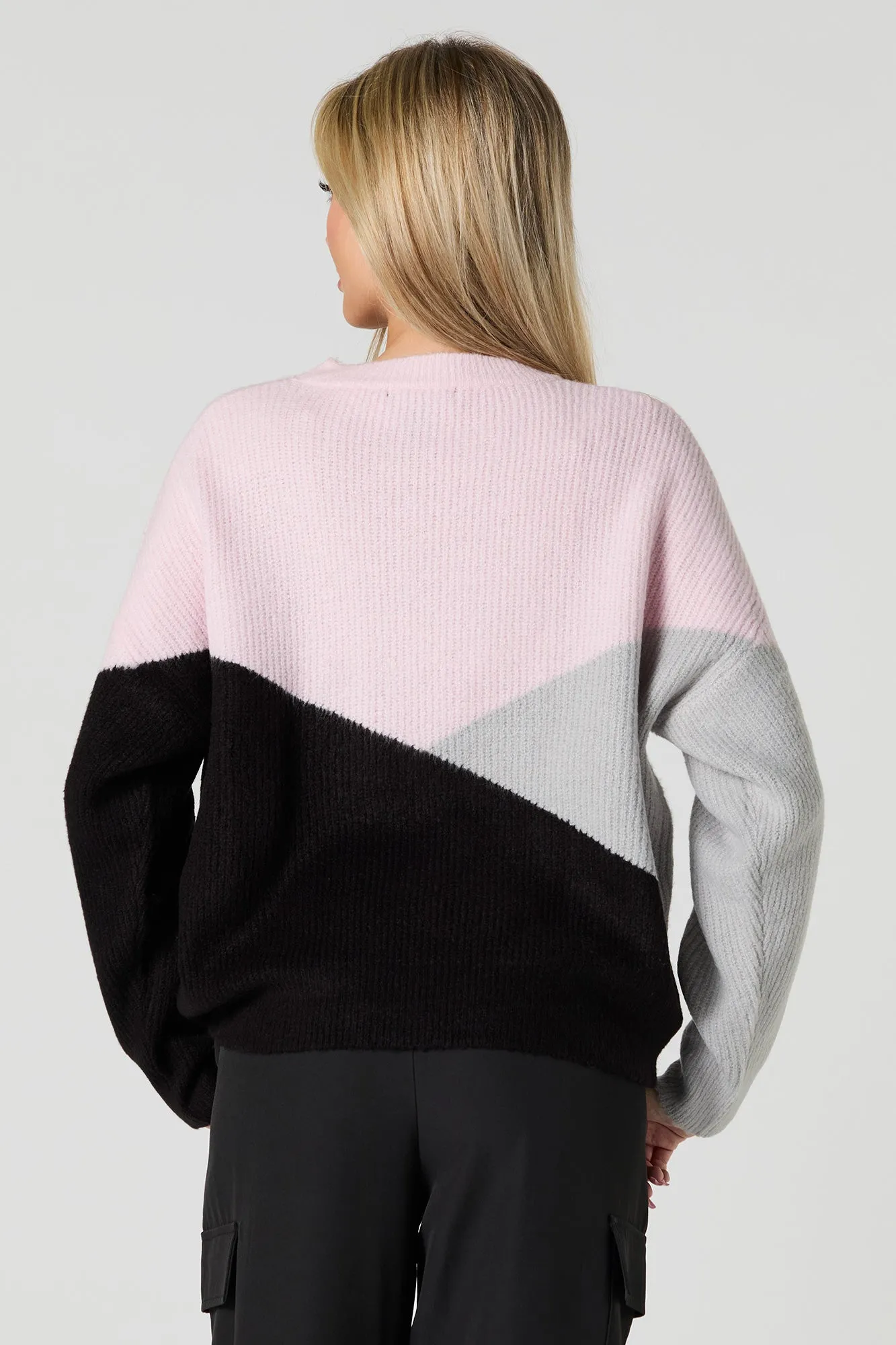 Chandail en tricot côtelé avec blocs de couleurs sold by Urban Planet product image thumbnail 5