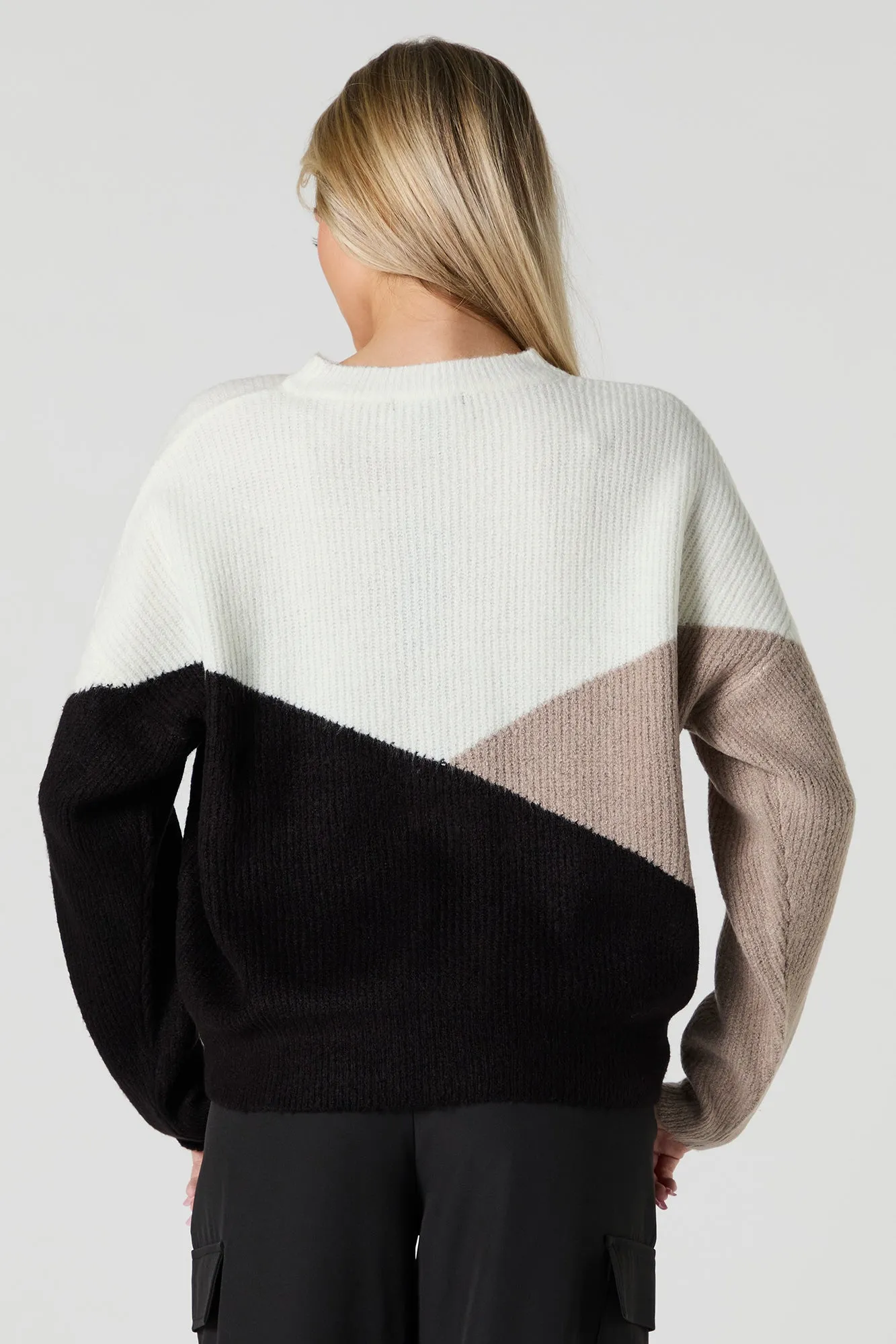 Chandail en tricot côtelé avec blocs de couleurs sold by Urban Planet product image thumbnail 2