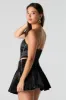 Haut corset en satin rayé avec pierres du Rhin sold by Urban Planet