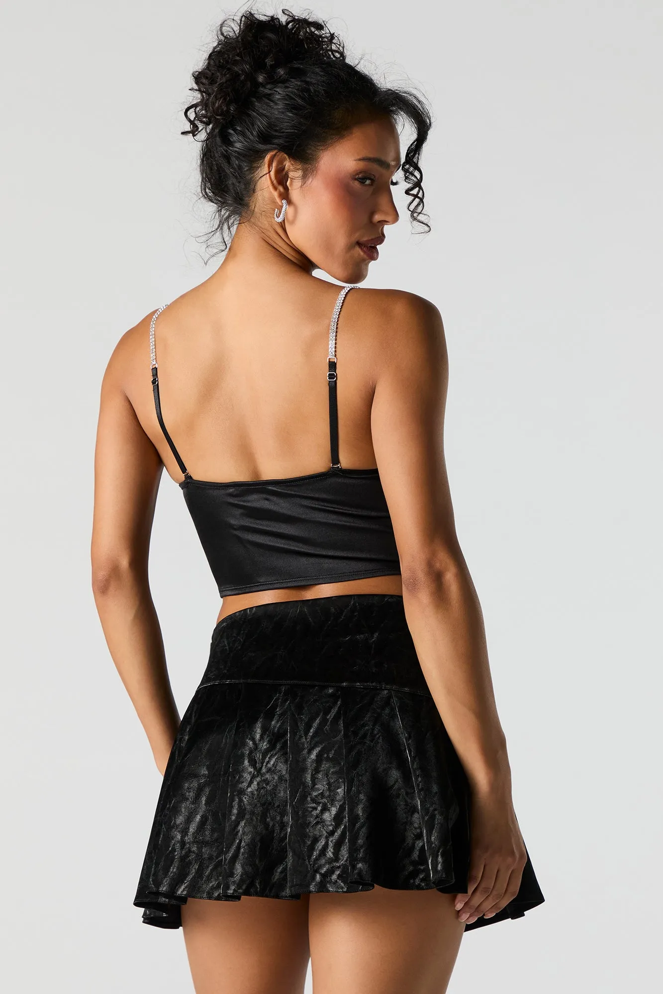 Satin Rhinestone Strap Corset Top sold by Urban Planet product image thumbnail 5