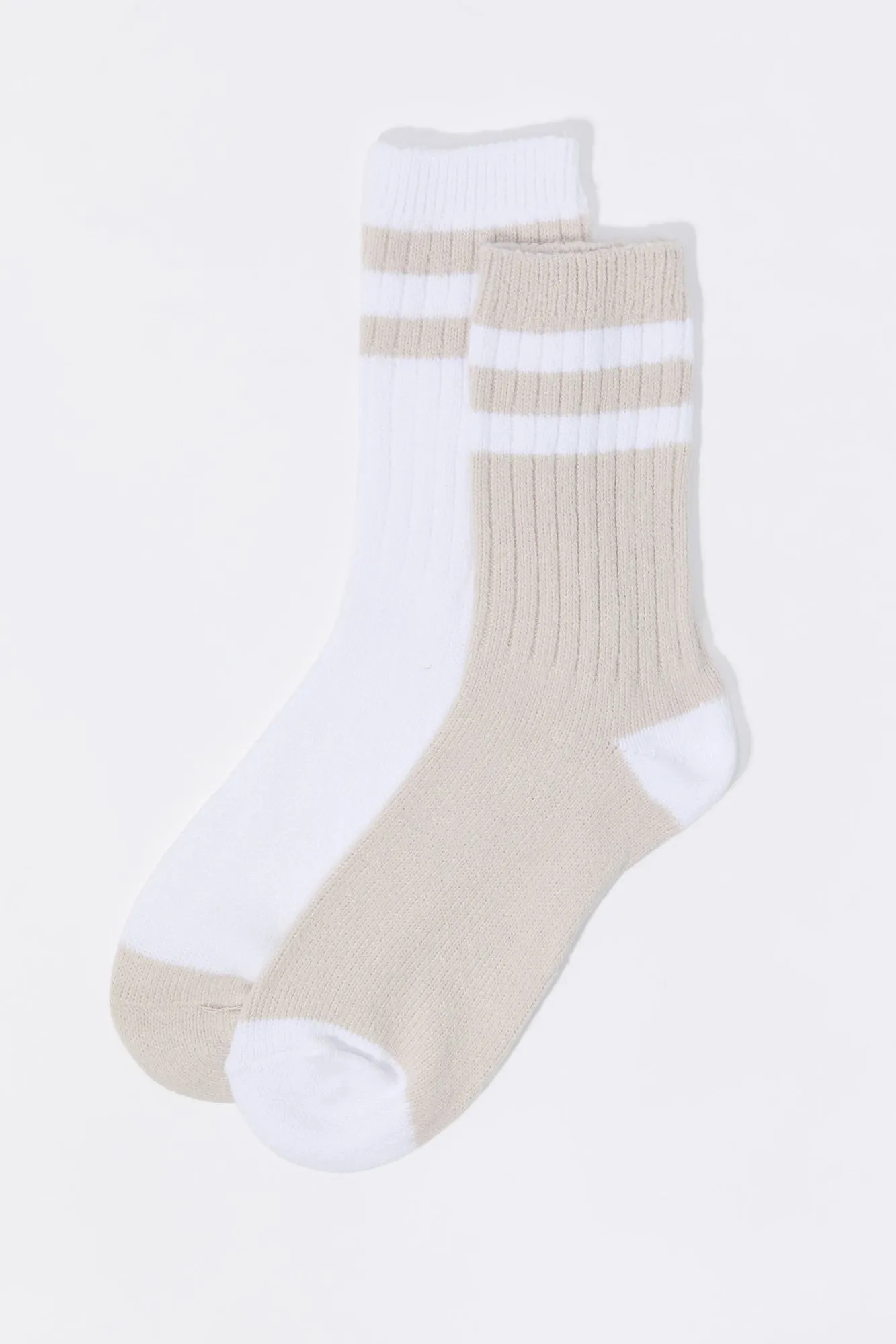 Soft Knit Striped Crew Socks (2 Pack) sold by Urban Planet product image thumbnail 4