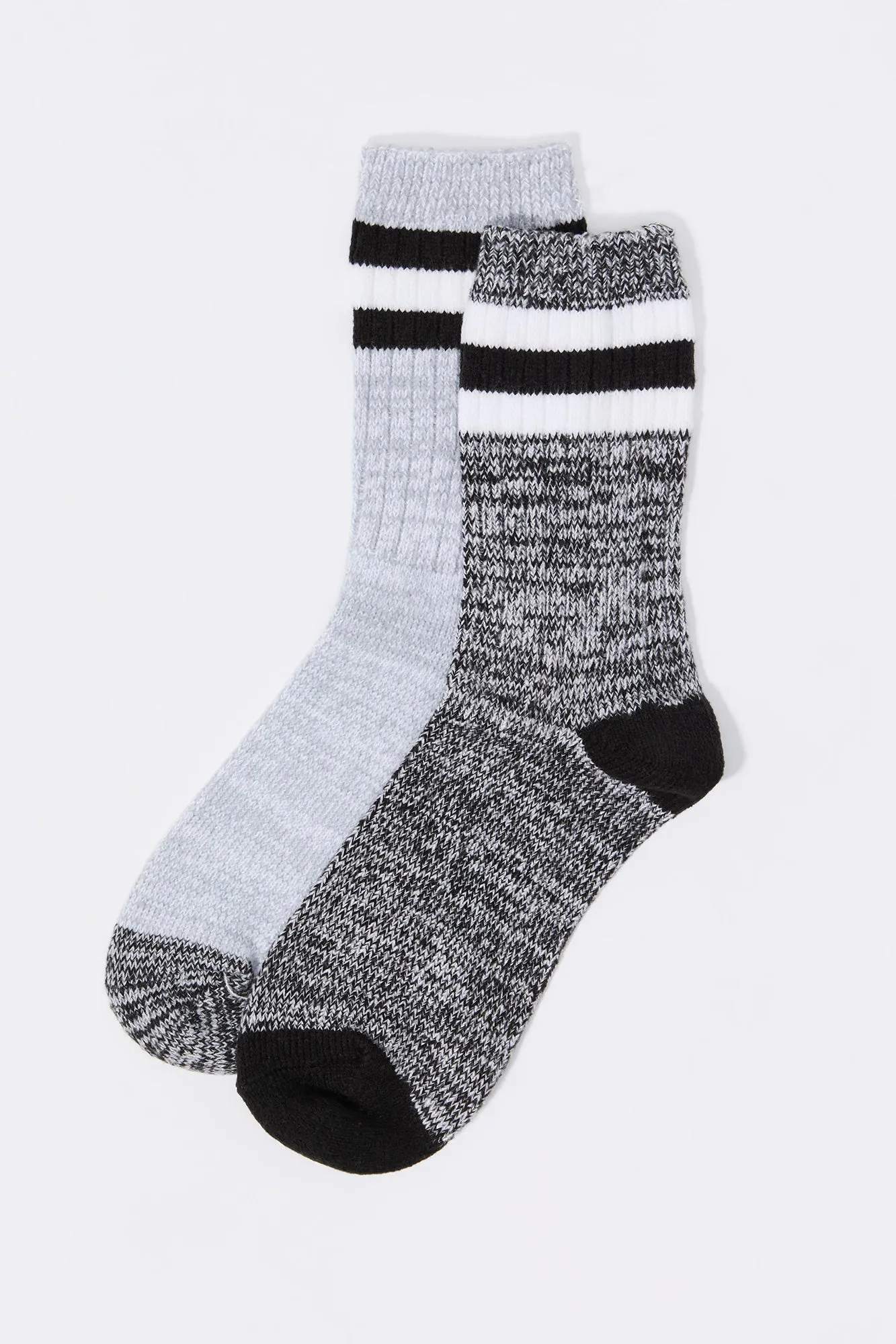 Soft Knit Striped Crew Socks (2 Pack) sold by Urban Planet product image thumbnail 2