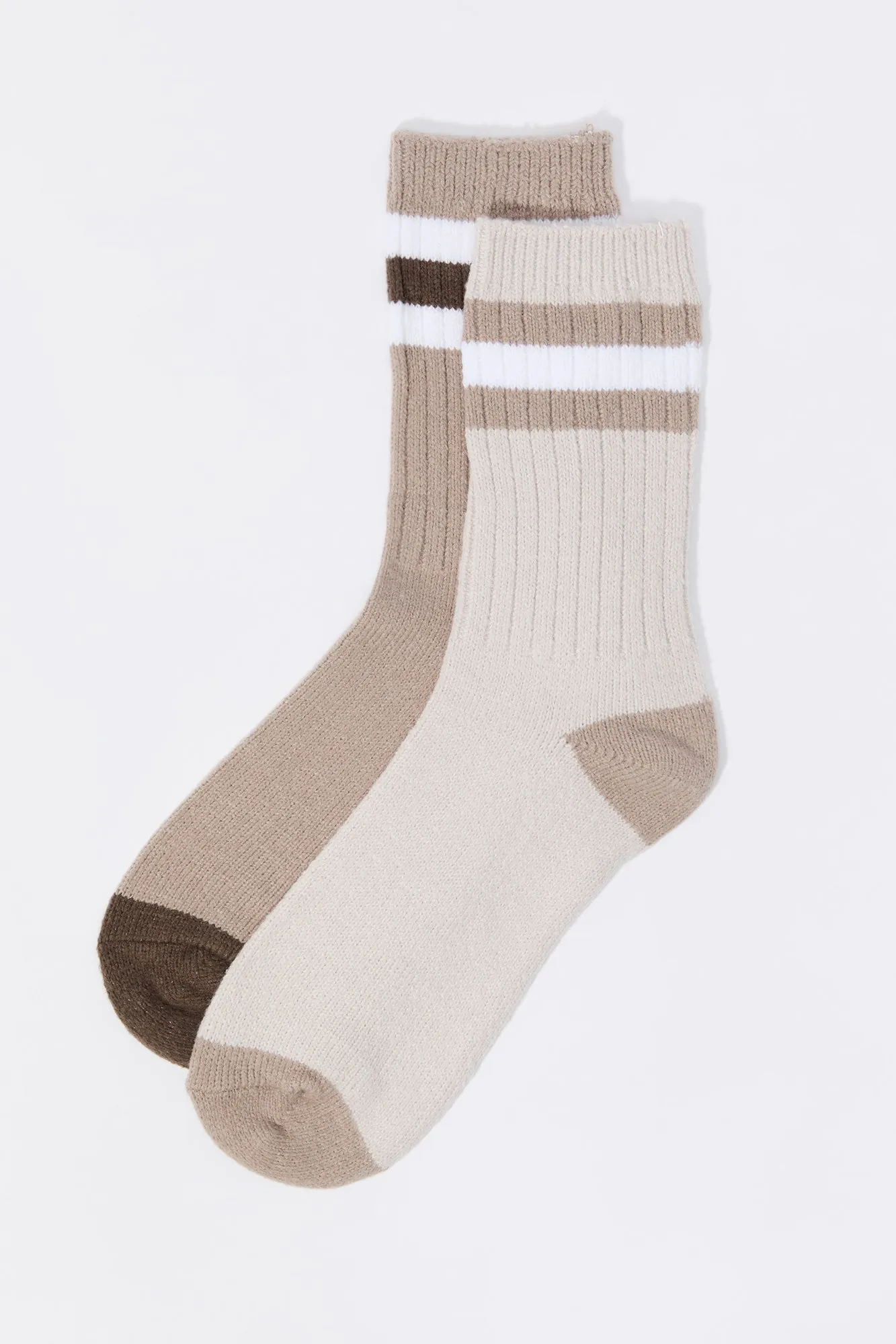 Soft Knit Striped Crew Socks (2 Pack) sold by Urban Planet product image thumbnail 5