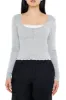 Haut Henley combo avec liséré de dentelle sold by Urban Planet