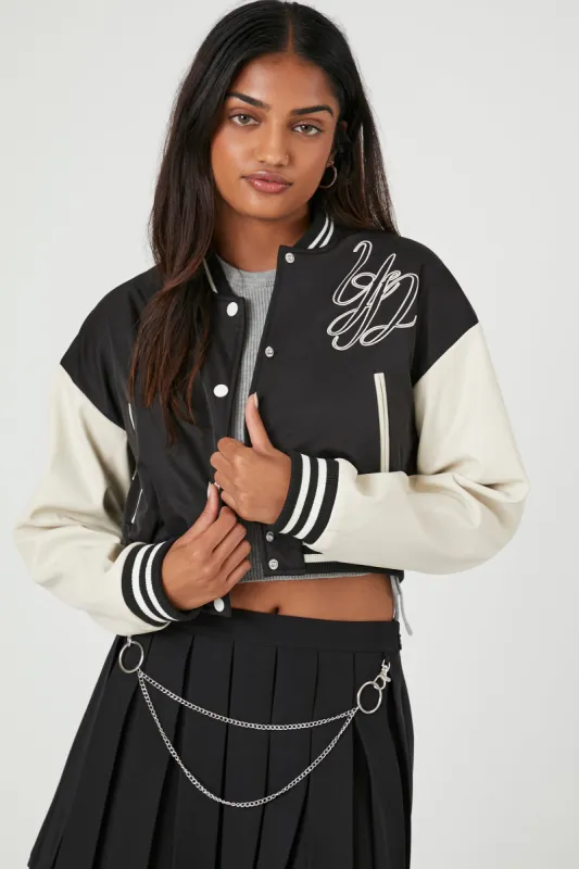 Blouson de style universitaire court avec motif brodé 1984 sold by Urban Planet