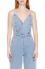 Justaucorps à jambe large à surplis en denim sold by Urban Planet