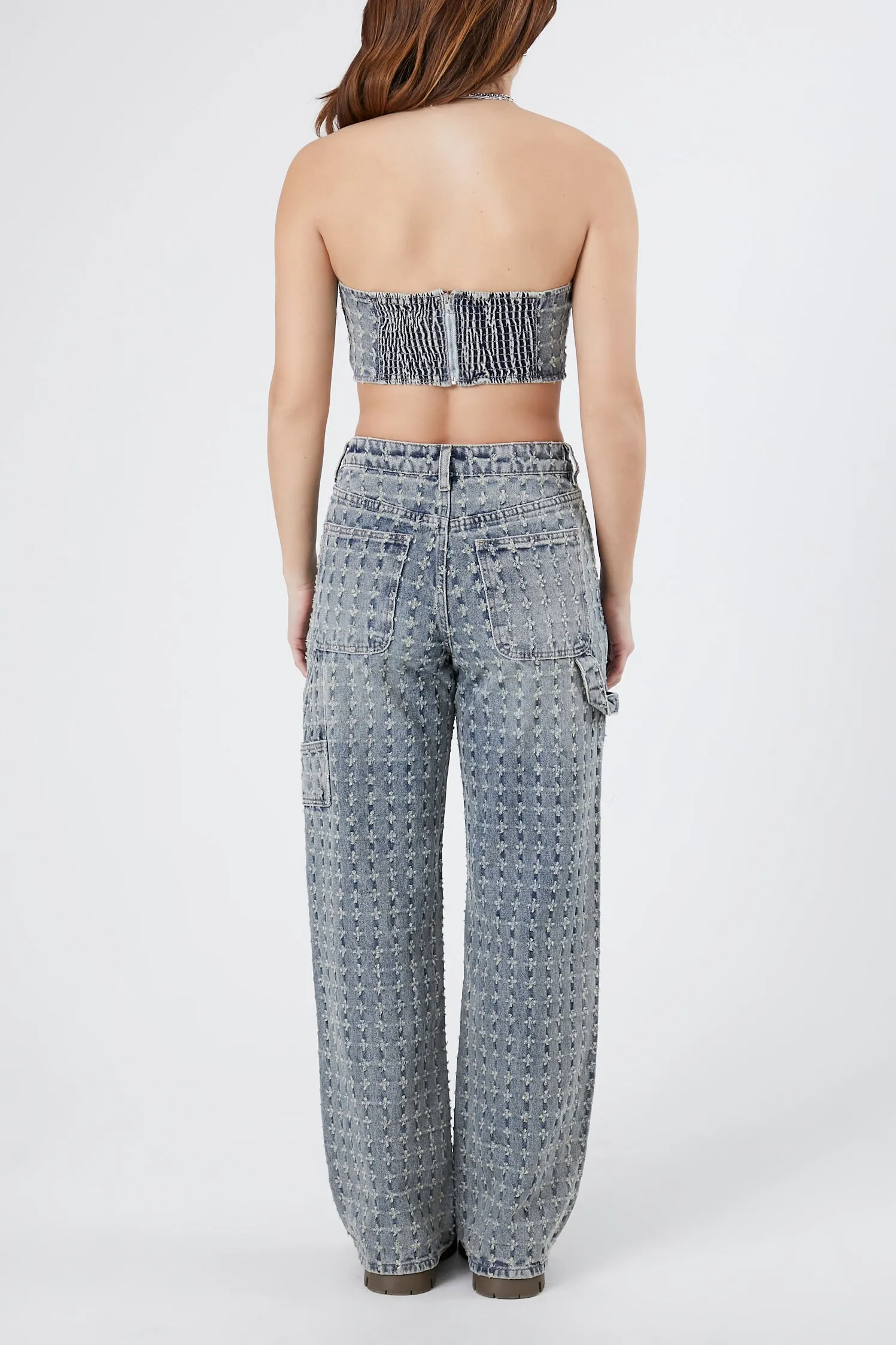 Distressed Print High Rise Straight Leg Jean sold by Urban Planet product image thumbnail 2