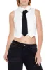 Sleeveless Cropped Neck Tie Top sold by Urban Planet