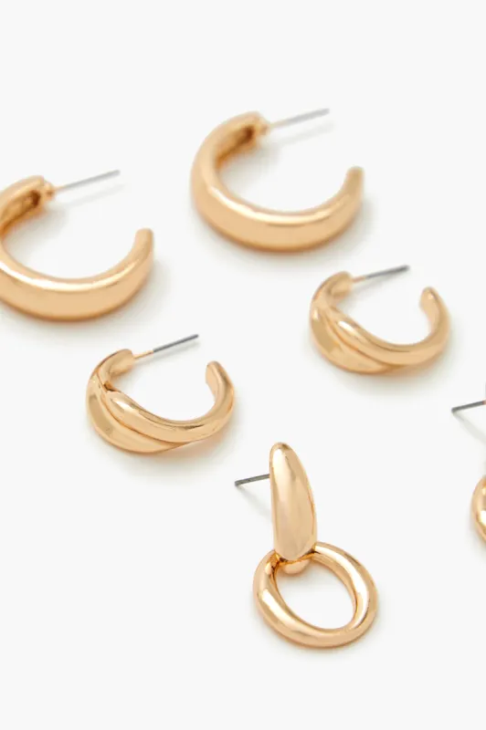 Smooth Hoop Earring Set (3 Pairs) sold by Urban Planet