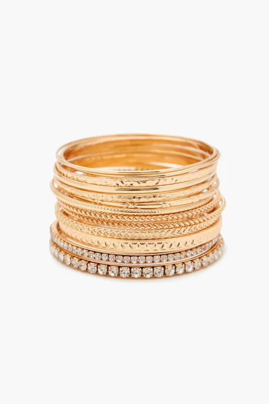 Etched Bangle Bracelet Set (14 Pcs) sold by Urban Planet