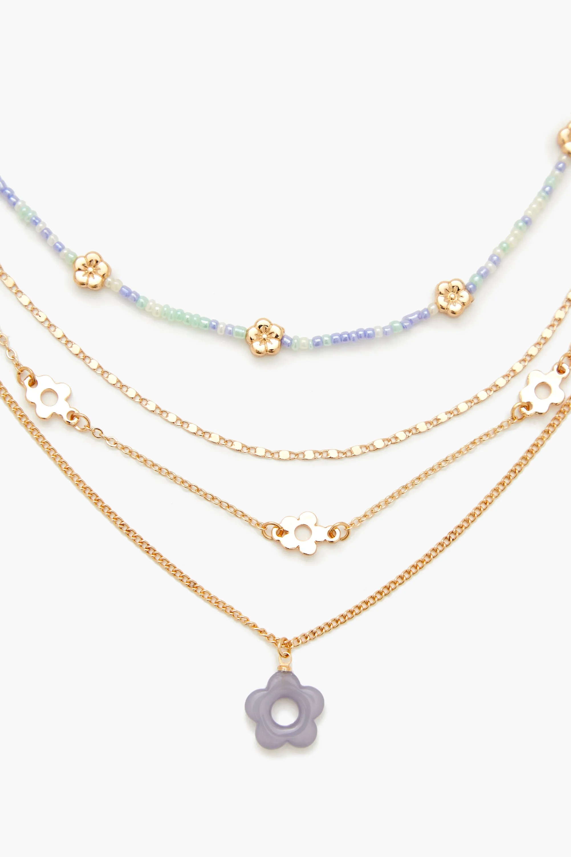 Layered Flower Charm Necklace sold by Urban Planet product image thumbnail 2