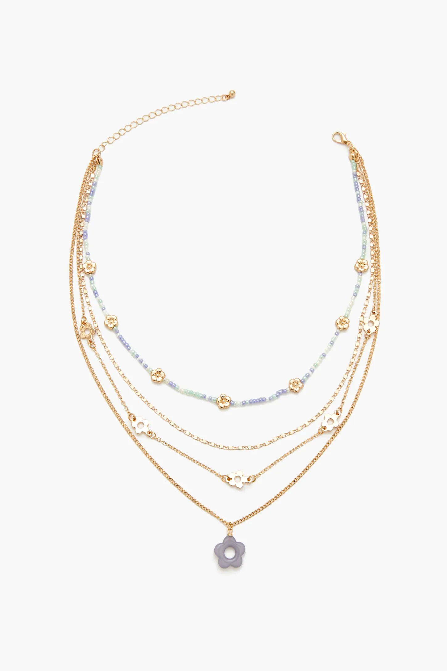 Layered Flower Charm Necklace sold by Urban Planet