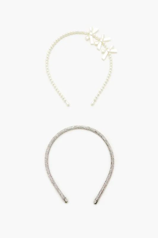 Rhinestone & Faux Pearl Headband Set (2 Pcs) sold by Urban Planet