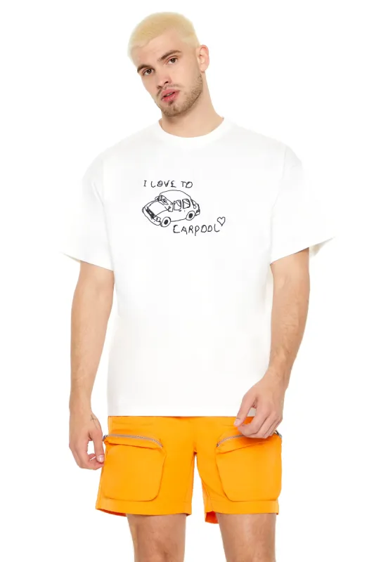 I Love to Carpool Embroidered T-Shirt made by Forever 21