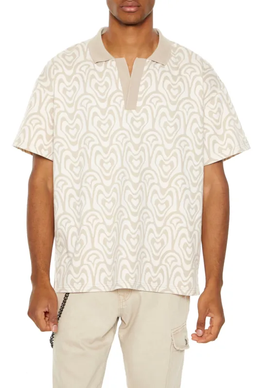 Oversized Geo Print Polo T-Shirt sold by Urban Planet