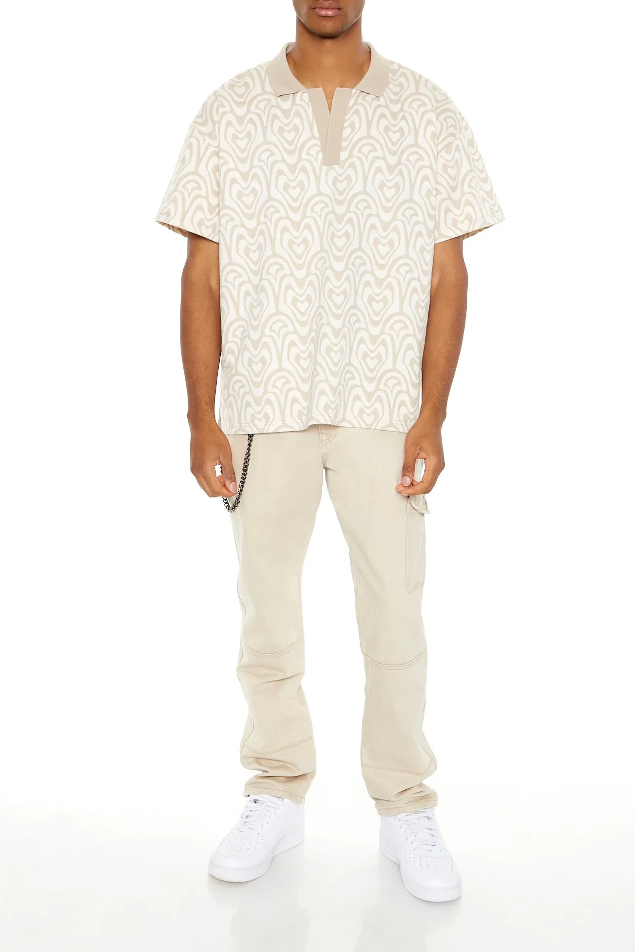 T-shirt polo surdimensionné à imprimé géométrique sold by Urban Planet product image thumbnail 2