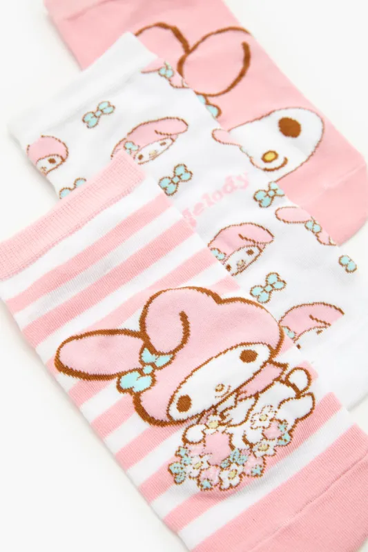 Chaussettes aux chevilles My Melody (paquet de 3) sold by Urban Planet