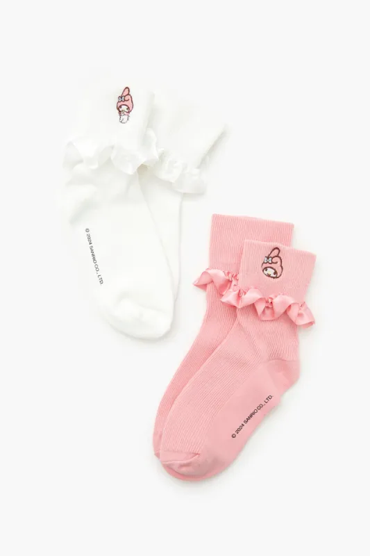 My Melody Ruffle Crew Socks (2 Pack) sold by Urban Planet