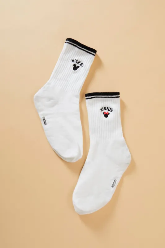 Disney Minnie & Mickey Crew Socks Set sold by Urban Planet