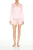 Ensemble-pyjama deux pièces en satin avec short et haut rayés sold by Urban Planet