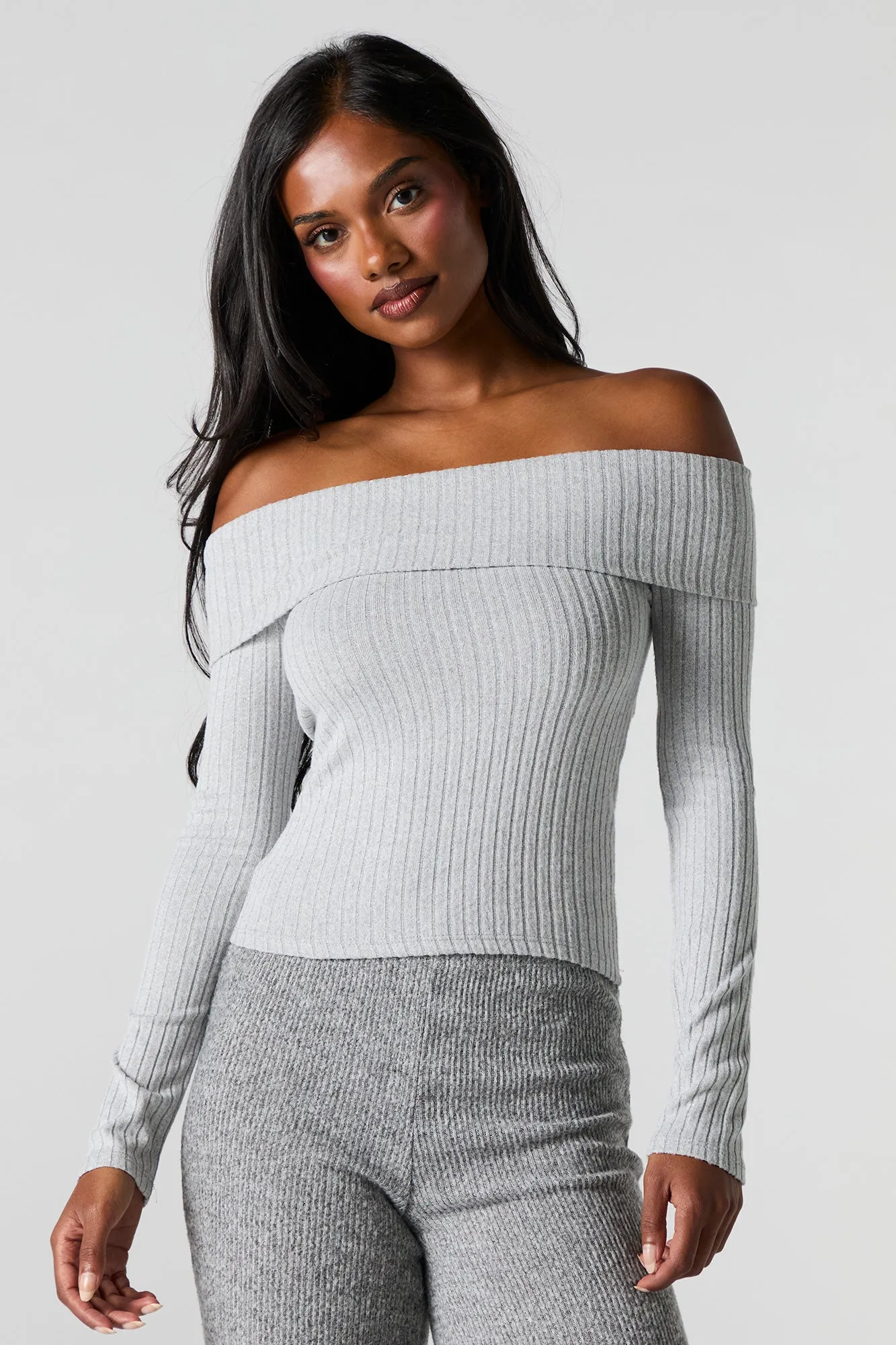 Off Shoulder Ribbed Sweater sold by Urban Planet product image thumbnail 4