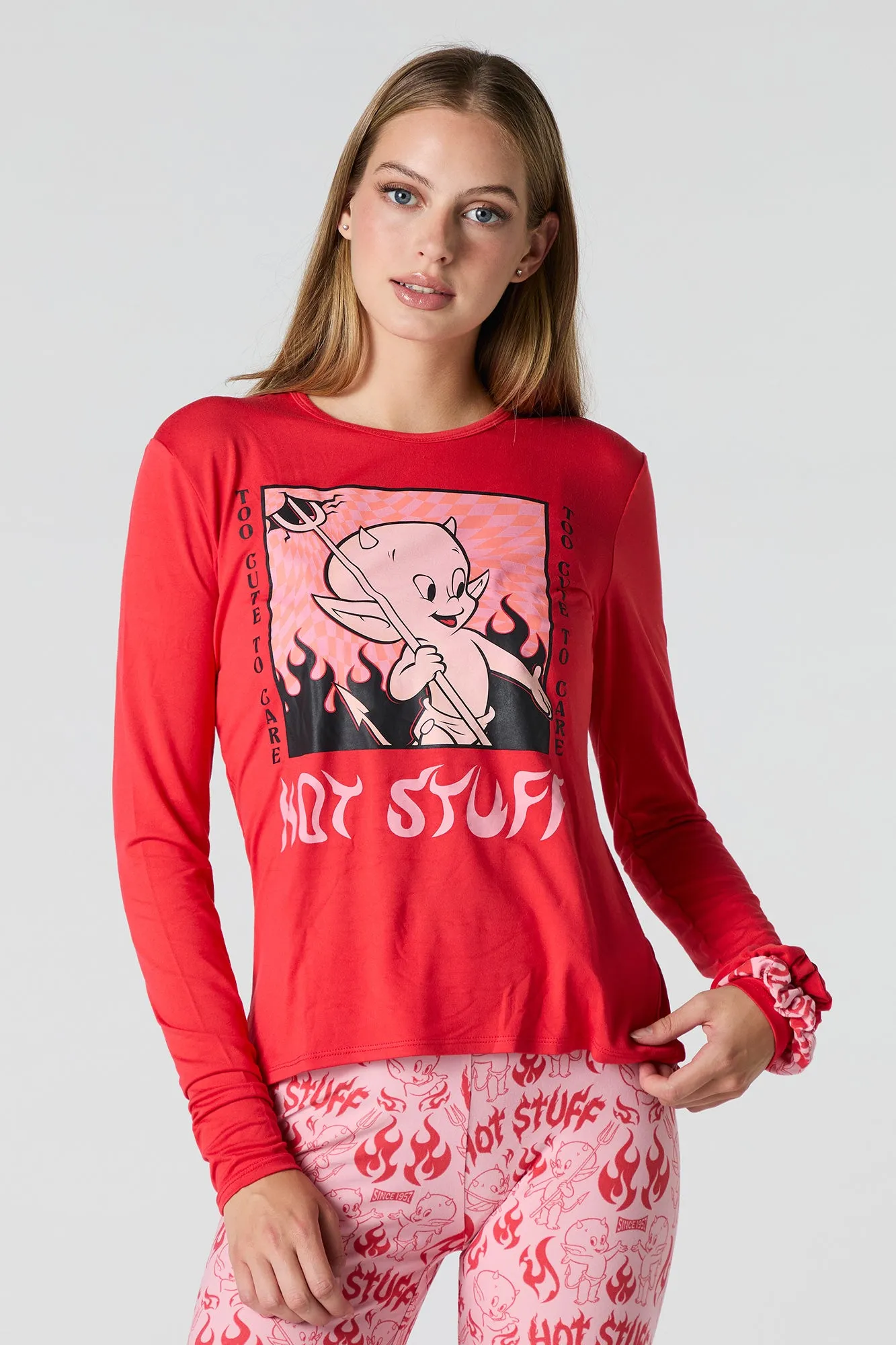 Hot Stuff Long Sleeve Top & Legging 2 Piece Pajama Set sold by Urban Planet product image thumbnail 2