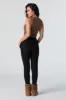 Jean ajusté délavé noir à taille empilée sold by Urban Planet