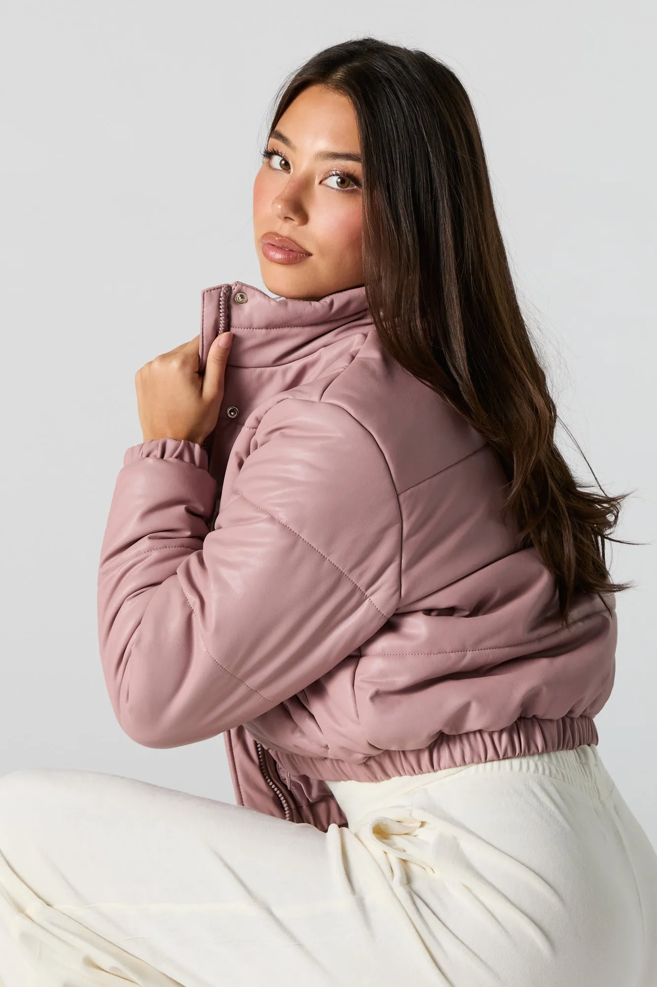 Jacket matelassé en similicuir sold by Urban Planet