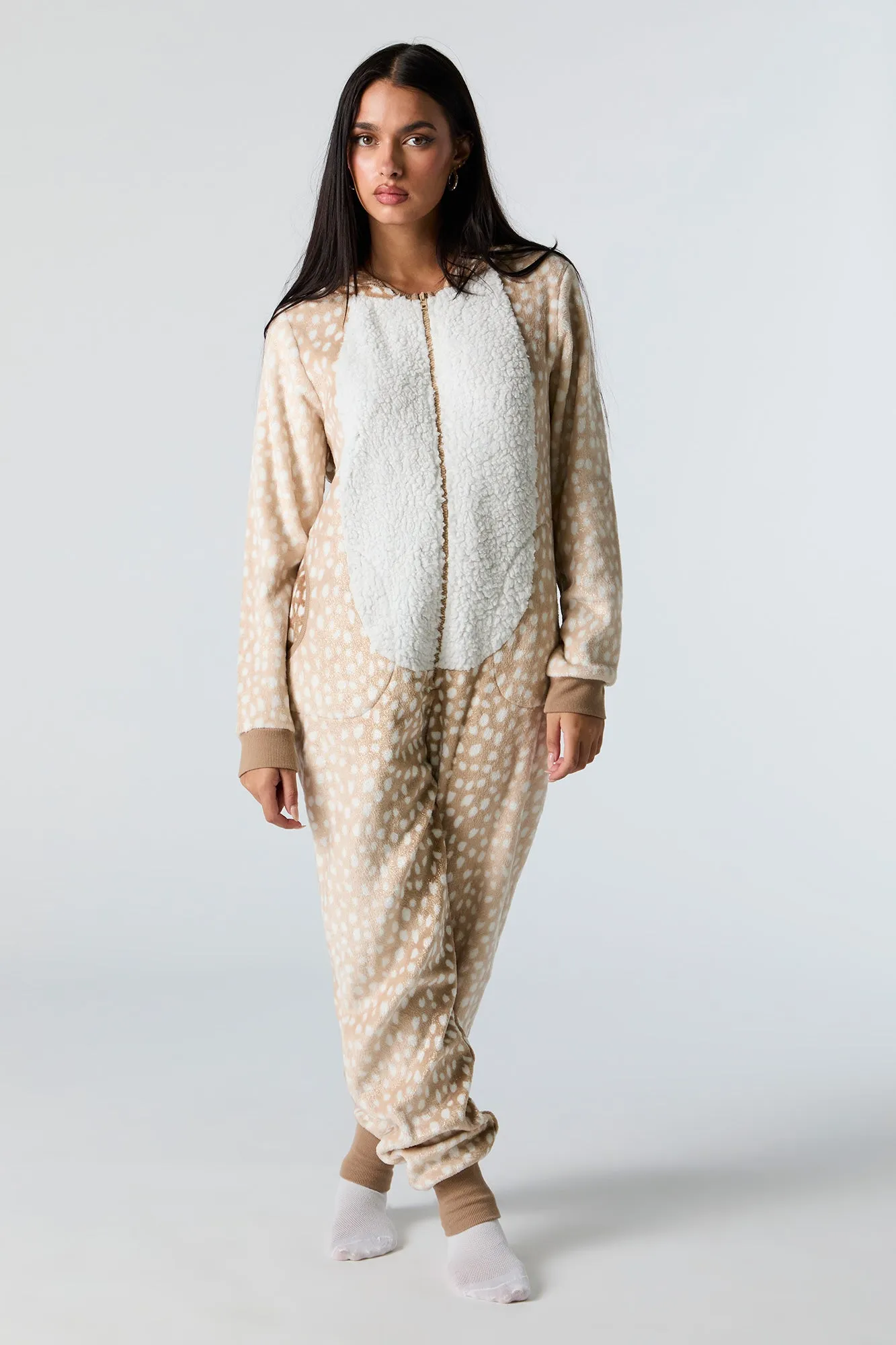 3D Deer Sherpa Onesie sold by Urban Planet product image thumbnail 2