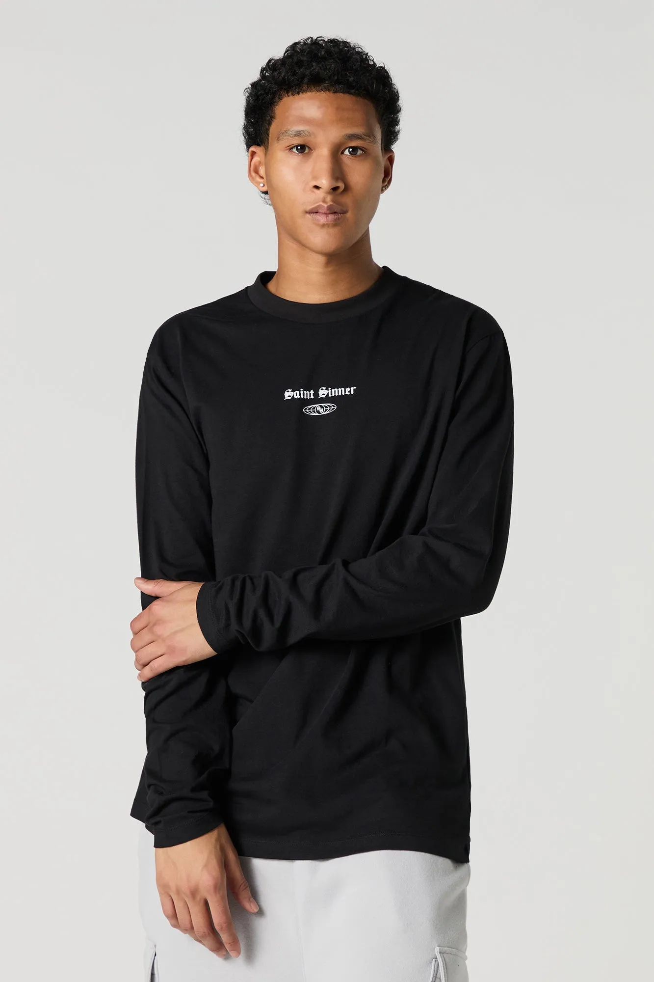 Saint Sinner Graphic Long Sleeve Top sold by Urban Planet