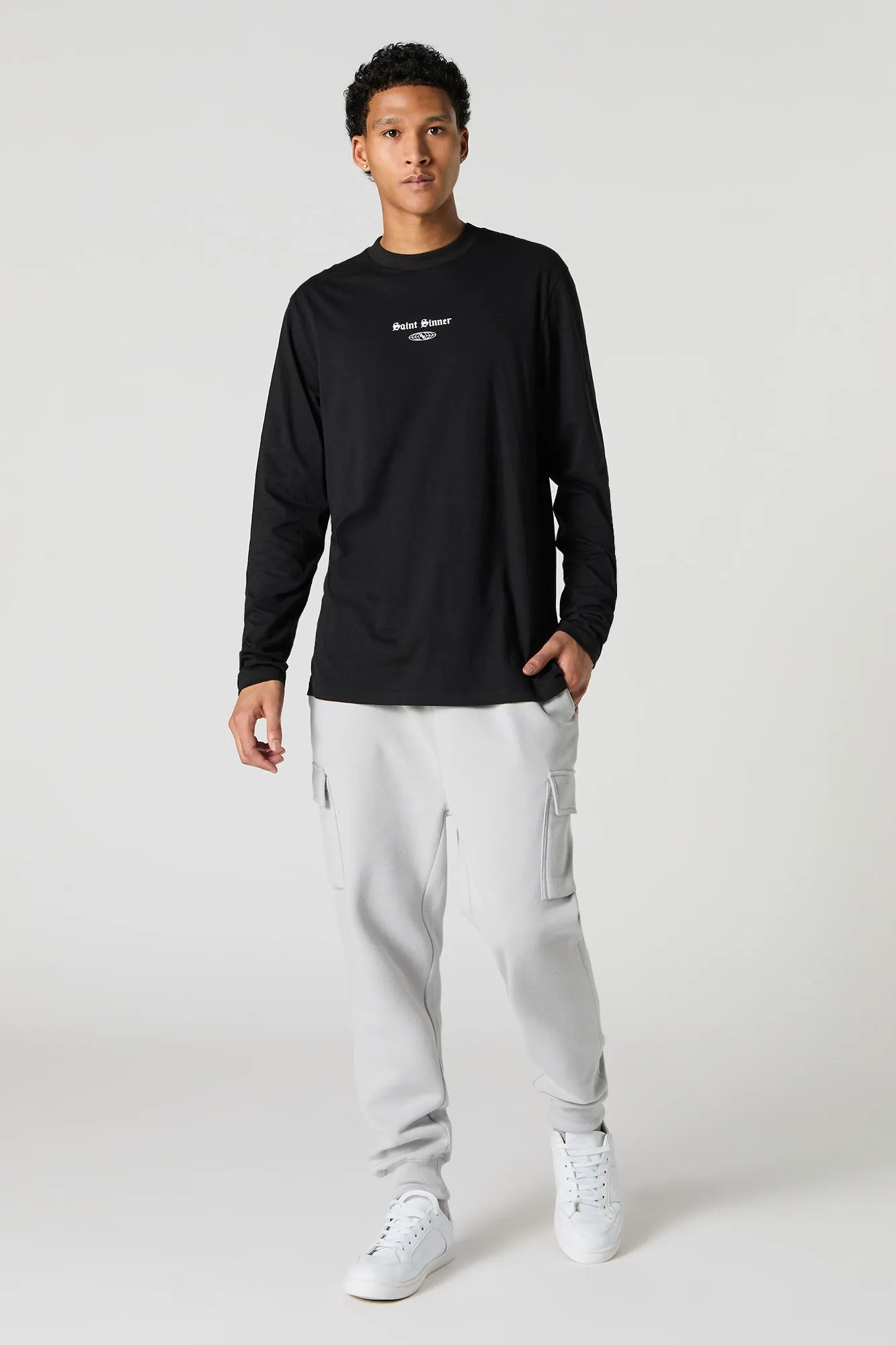 Saint Sinner Graphic Long Sleeve Top sold by Urban Planet product image thumbnail 3