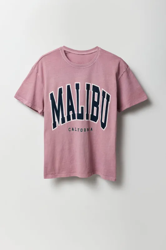 T-shirt de coupe garçonne à imprimé Malibu sold by Urban Planet